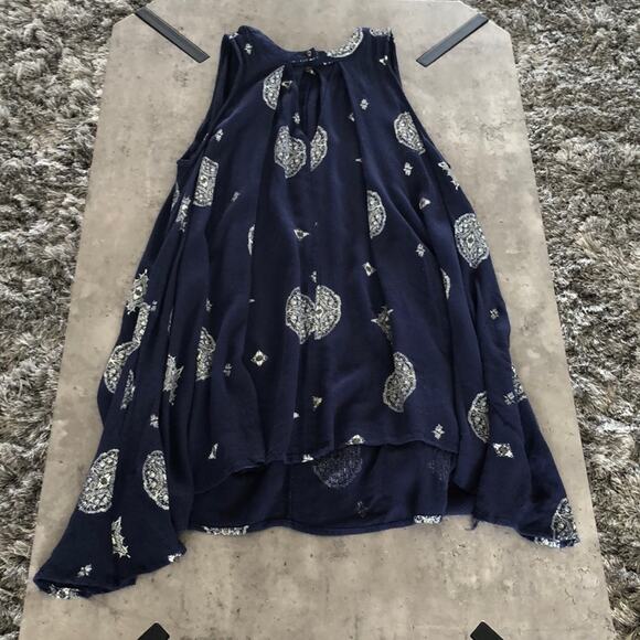 Hi-Low Blue and White Tunic Top - S - Picture 1 of 6